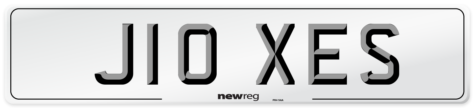 J10 XES Number Plate from New Reg